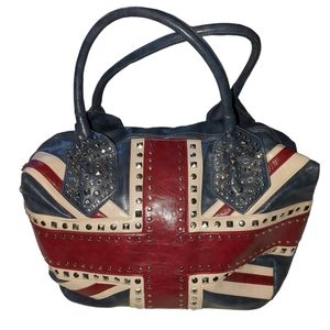 Large UNION JACK UK Flag Studded Bag